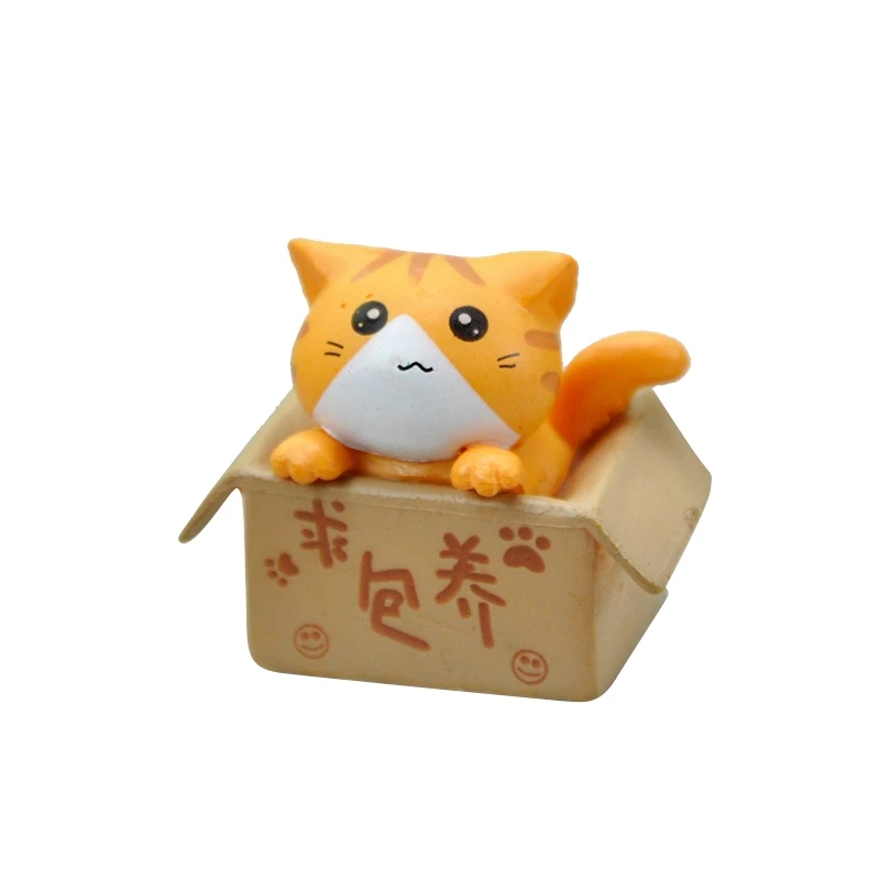 Милые мини животные из ПВХ рандовые украшения для сада кавайная модель