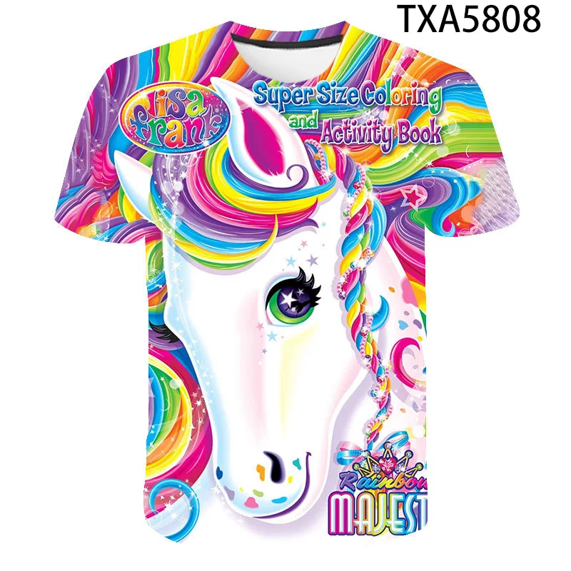 

Новая модная крутая футболка Лизы Фрэнка с 3D принтом, Летние Стильные мужские, женские, детские, с коротким рукавом, для мальчиков и девочек, ...