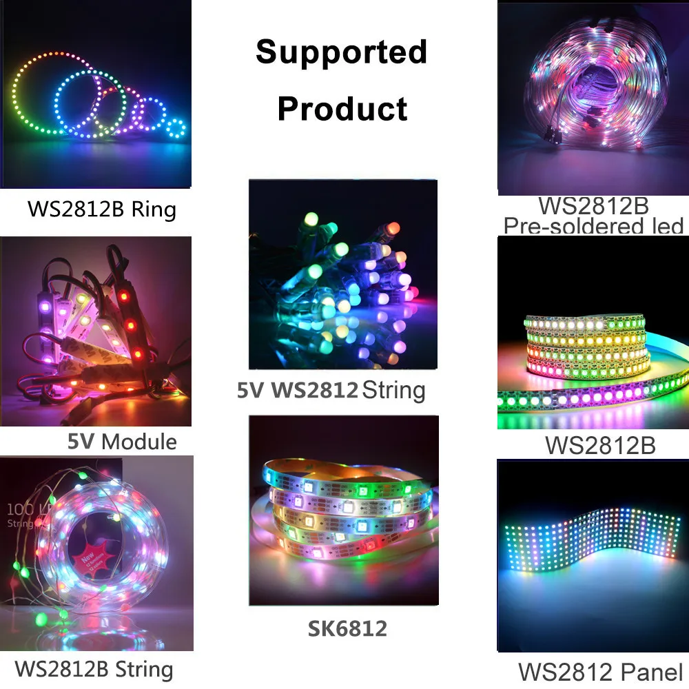 USB-контроллер пикселя WS2811 WS2812B SK6812 SM16703 1903 RGB 5 В 12 24 | Освещение