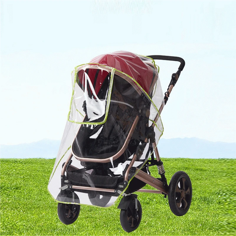 

Baby Stroller Rain Cover Pvc Universal Wind Dust Shield With Windows for Strollers Pushchairs Stroller Accessories