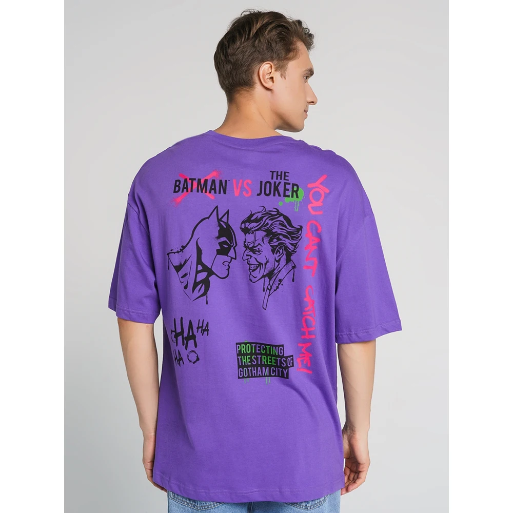 Футболка с коротким рукавом TBOE для мужчины 100% Хлопок фиолетовый | Мужская одежда