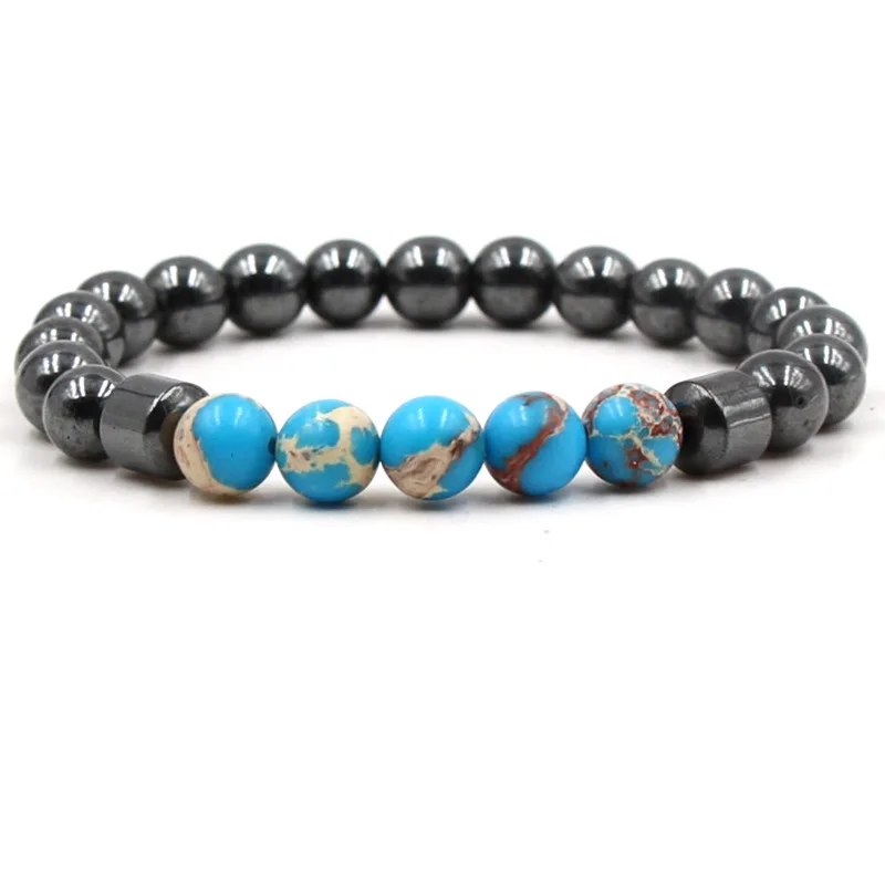 

Fashion Charm Bracelets For Men Women Jewelry Non Magnetic Environmentally Friendly Black Stone Colorful Beads Chakra Bracelet