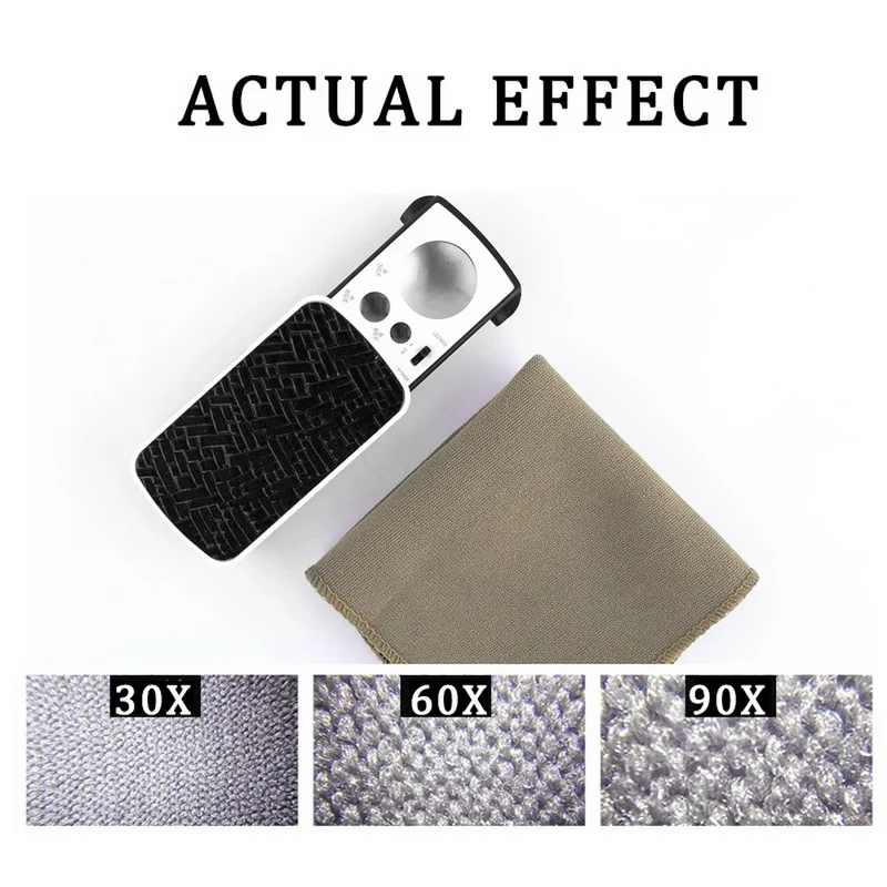 

1PC Magnifier 30X 60X 90X Jewelry Appraisal Reading Magnifying Glass High Magnification Acrylic Optical Lens Loupe With LED UV