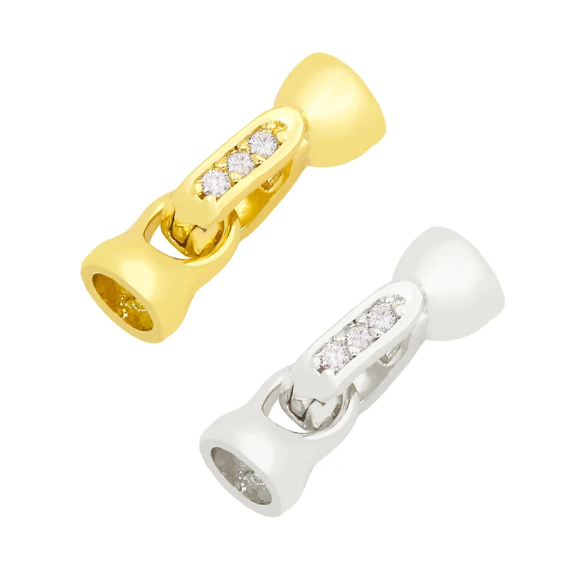 

OCESRIO Copper Mini Bracelet Connectors Findings 18k Gold Plated CZ Components for Jewelry Making cnta007