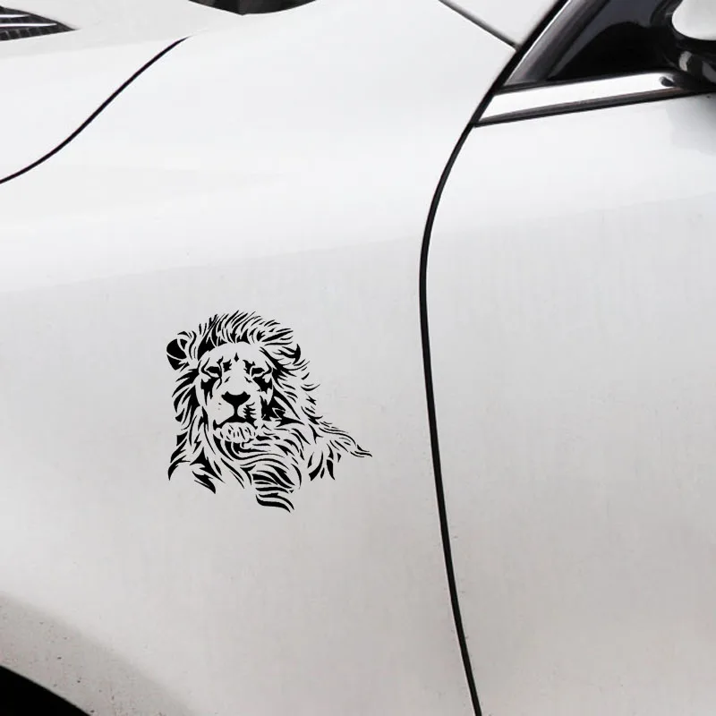 17,2*17 см Wild Mighty Lion виниловые наклейки для автомобиля в западном стиле, наклейка на кузов автомобиля, черный/серебристый S1-2600