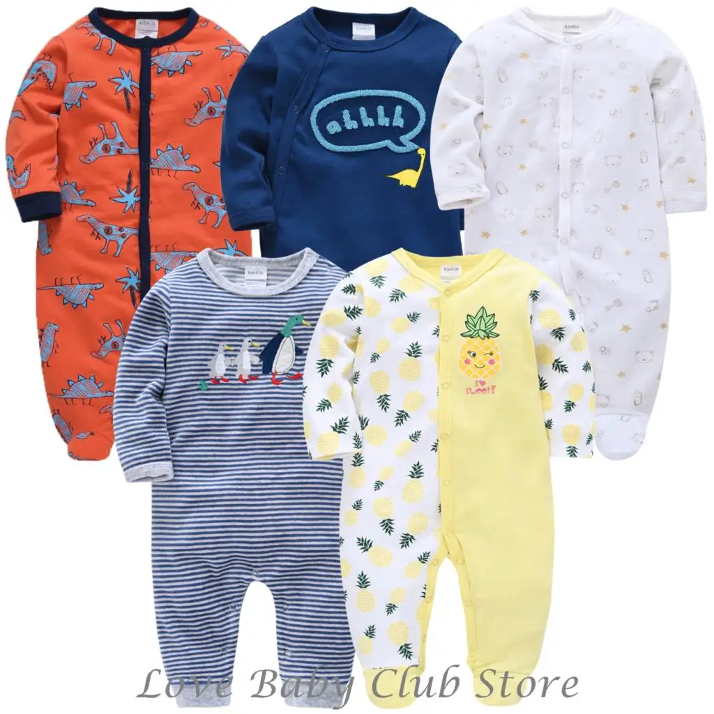 Детские комбинезоны для девочек 5 шт./лот Комбинезоны с длинными рукавами и