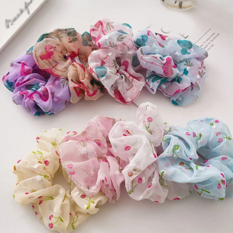 

Japanese And Korean Style Sweet Hair Rope Seersucker Intestine Ring Hair Bands Hair Accessories Ponytail Holder Hair Ornamen INS