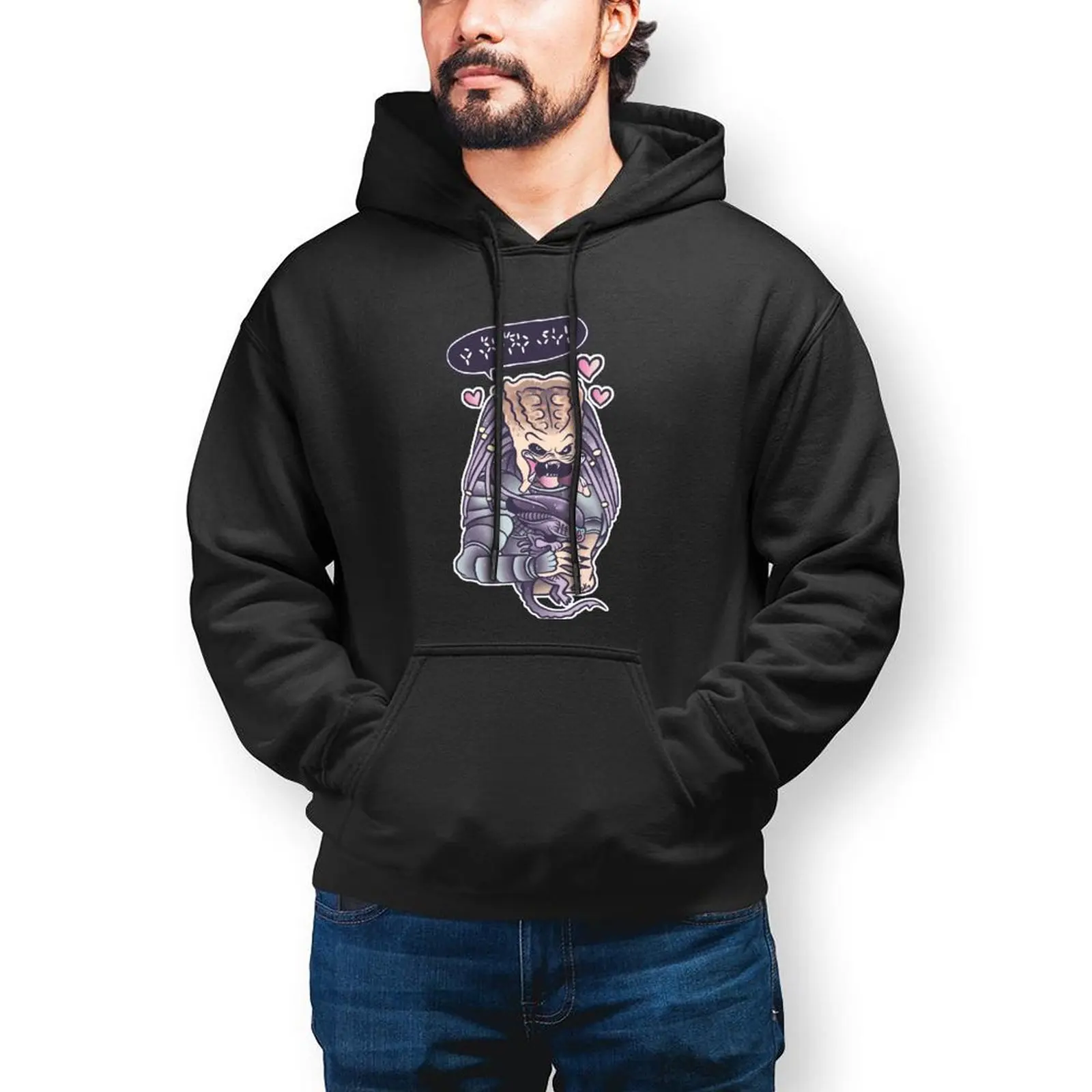 

Predator Pet Hoodies Cult Movie Cotton Loose Pullover Hoodie Autumn Over Size Fashion Hoodie Men