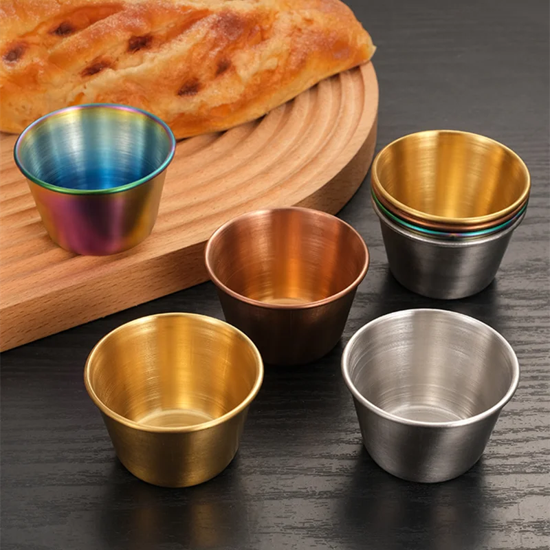 

304 Stainless Steel Sauce Dishes Bowl Appetizer Serving Tray Ketchup Seasoning Cup Spice Plates Kitchen Tableware Supplies