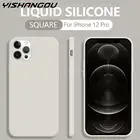 Чехол YISHANGOU из жидкого силикона для iPhone 12 11 Pro Max, Оригинальный чехол для iPhone XR, XS Max, 7, 8 Plus, SE, 2020 mini, чехол