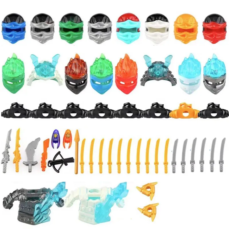 24 шт DIY ниндзя кирпичи Скелет солдат воин Самурай аниме серия фигурки головки