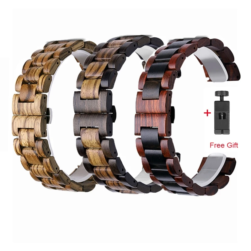 

For Samsung Galaxy Watch3 45mm 41mm Strap 20mm 22mm luxury Business Wooden Strap Galaxy Watch 46mm/gear S3 Frontier Bracelet