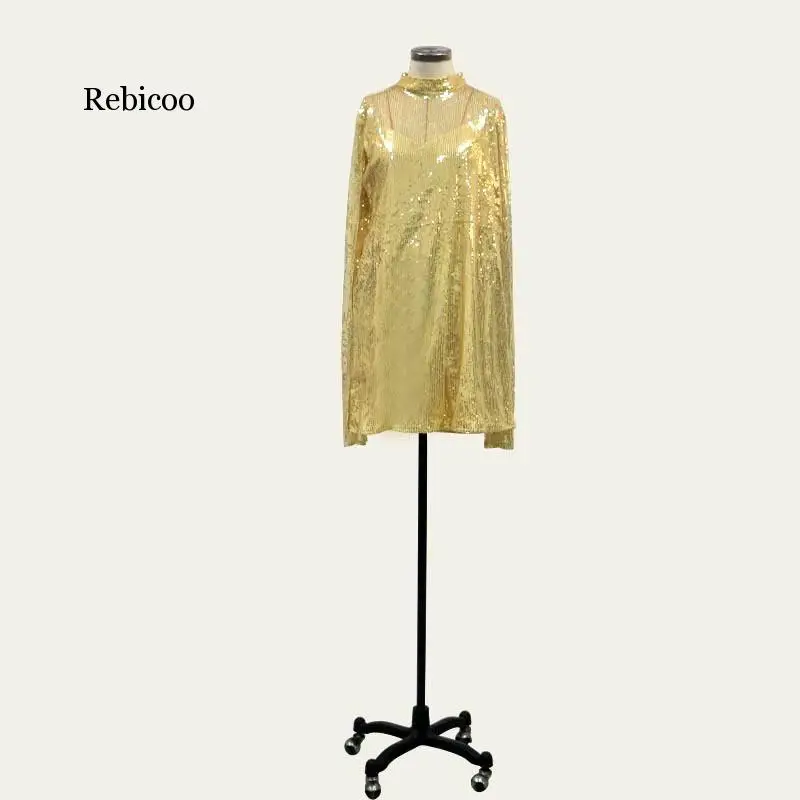 Женское сексуальное вечернее платье вечерние блестками с ложным воротником и