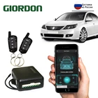 Универсальная автомобильная Система бесключевого доступа GIORDON, кнопка запуска и остановки, брелок, центральный комплект, дверной замок с дистанционным управлением