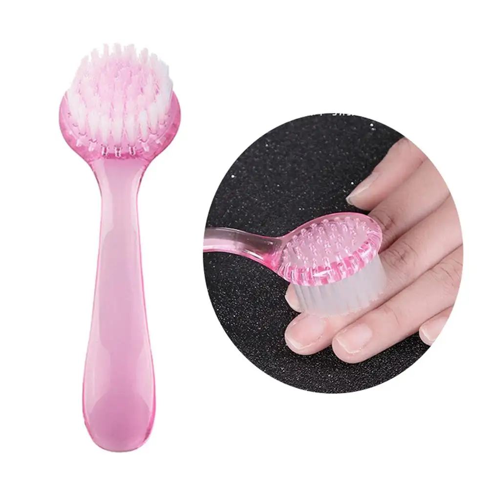 

1Pcs Acrylic Nail Brush Nail Art Manicure Pedicure Soft Remove Dust Plastic Cleaning Nail Brushes with Long Handle Random color