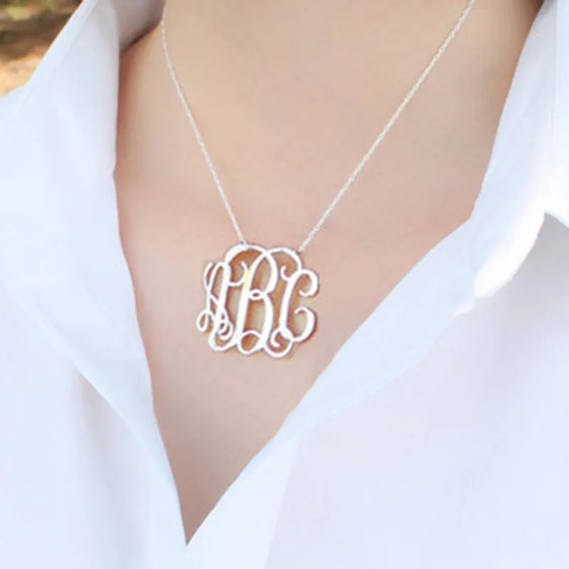 

2 "дюймовый большой монограмма имя ожерелье персонализированные 3 Начальный большой кулон на заказ письмо 925 серебряные ювелирные изделия Х...