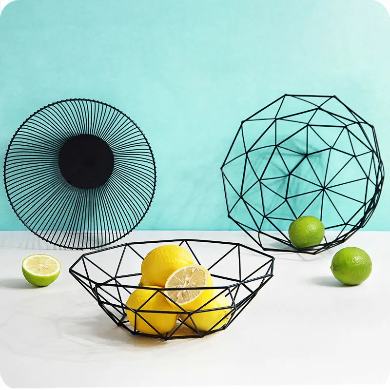 

Metal Wire Fruit Plate Kitchen Living Room Storage Basket Kitchen Drain Rack Fruit Vegetable Storage Holder Snack Tray Storage