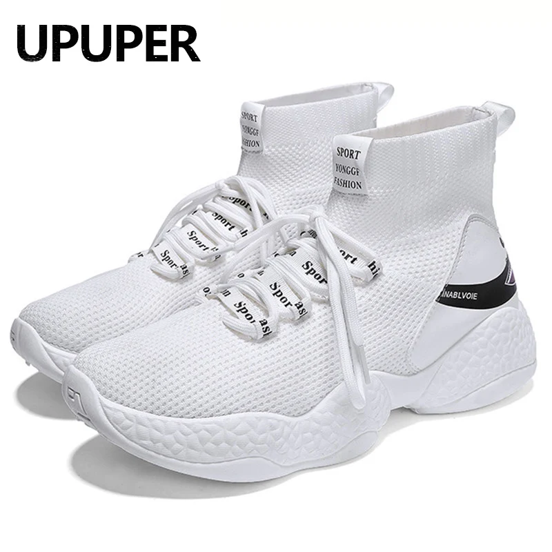 UPUPER Breathable Mesh Man Casual Shoes Winter Fashion Lightweight High-Top Sneakers Men Lace Up | Обувь
