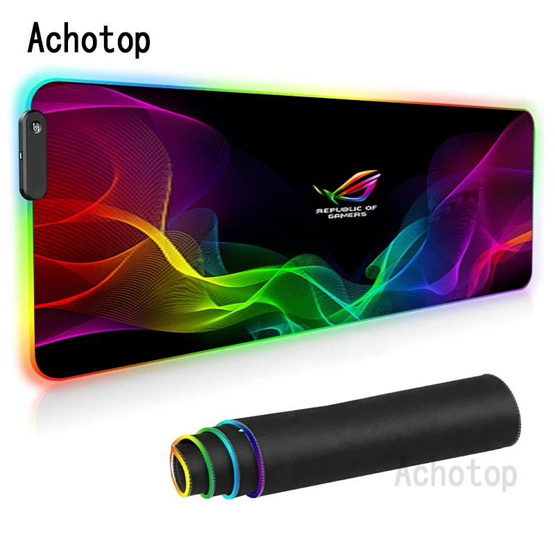 

Rog Asus Gaming Mouse pad RGB LED Gamer Mousepad Pc Republic of Gamers with Cable Rug gaming accessories XXL DIY Mouse mat XL
