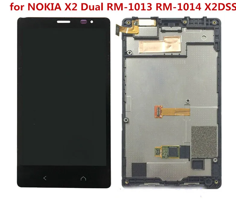

100%original For NOKIA X2 LCD Display Touch Screen with Frame Touch Screen Digitizer LCD Assembly for NOKIA X2 X2 X2DS RM-101
