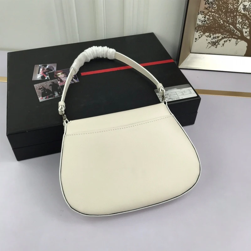

2021 Women Handle Bag Leather White Casual Fashion Women Underarm Bag Genuine Portable Fashion Female Single Shoulder Bag