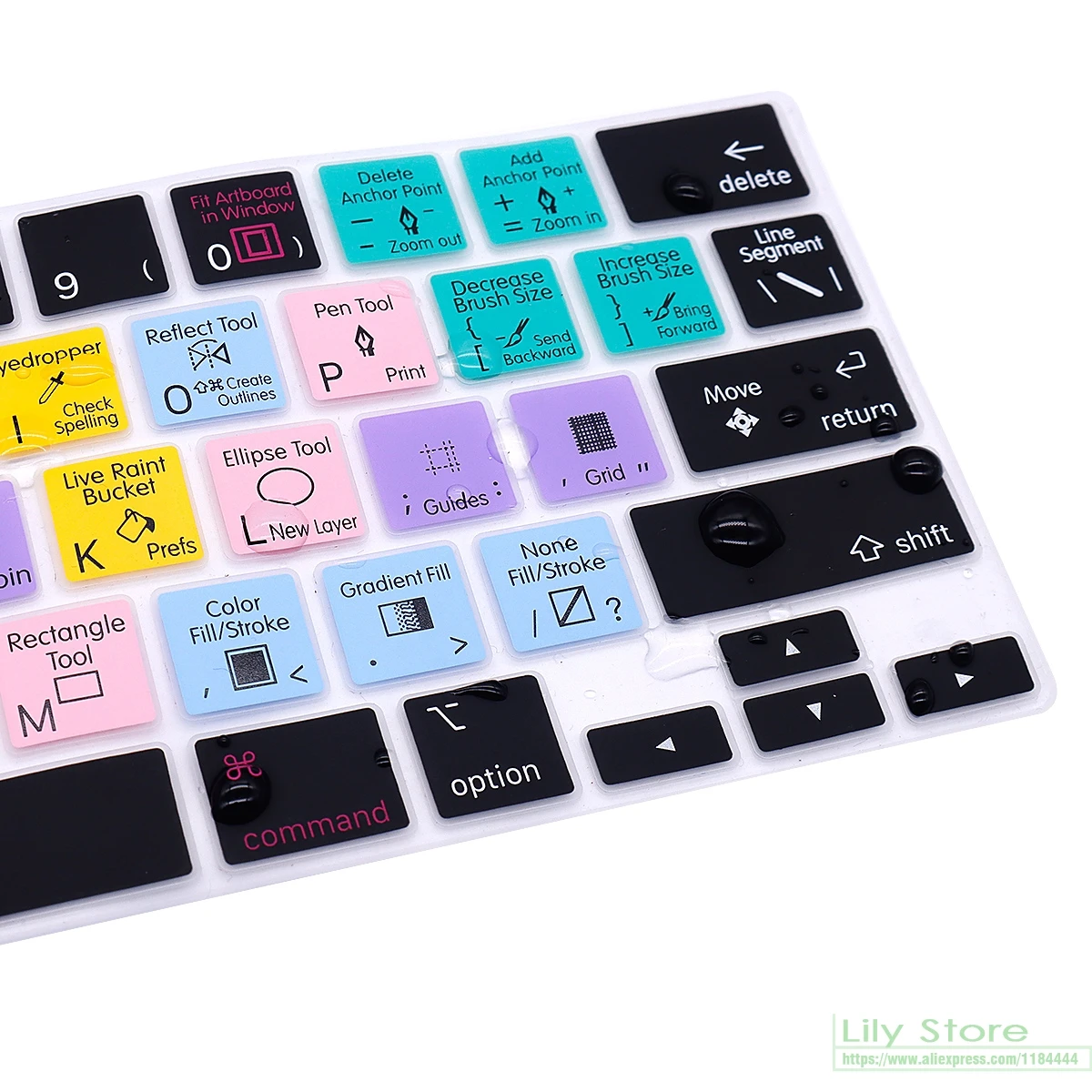 Чехол для клавиатуры с клавишами быстрого доступа AI illustrator MacBook Pro M1 13 2020 A2289 A2251 A2338