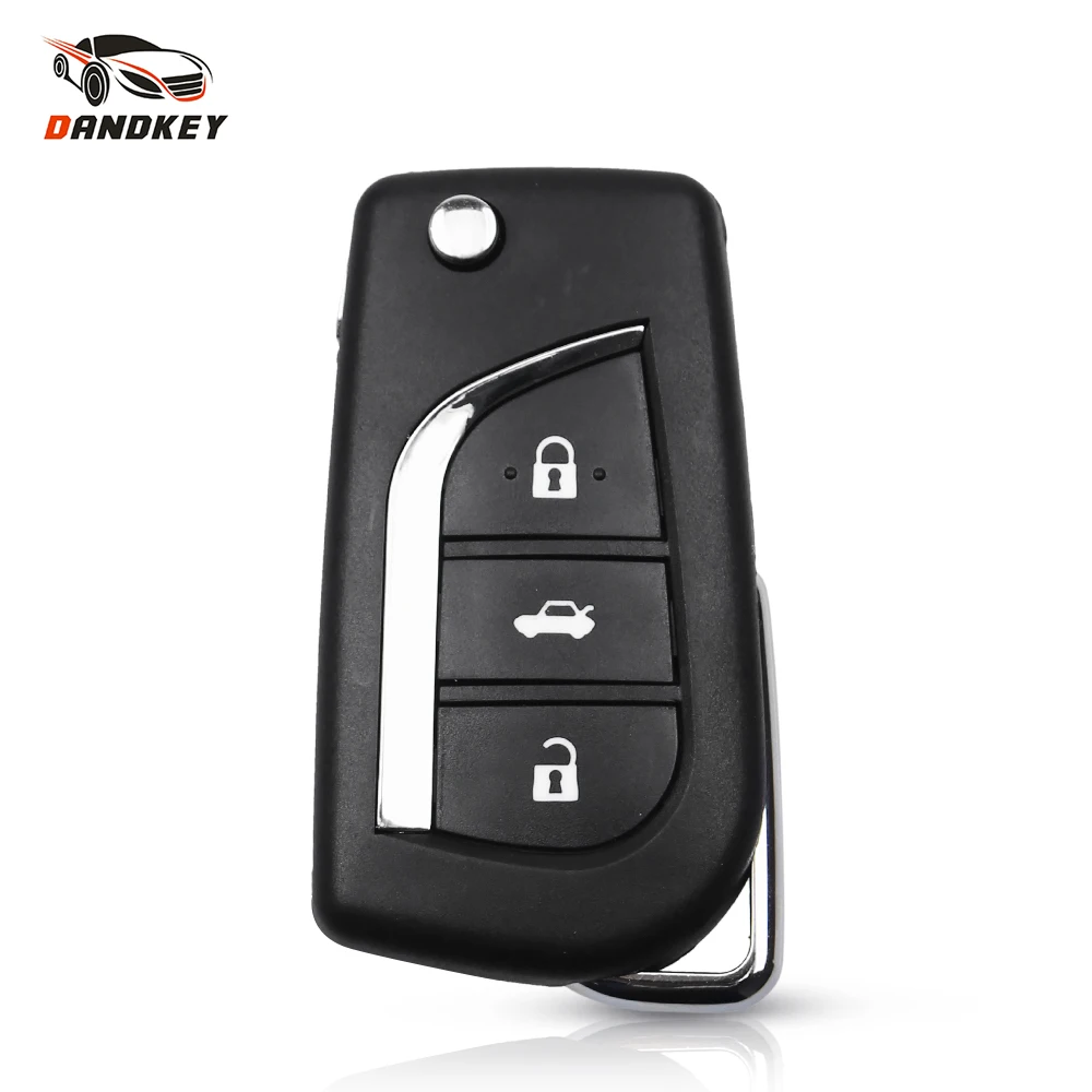 Dandkey 3 кнопочный складной ключ для автомобиля задний флип Toyota Corolla Camry TOY48 Сменный