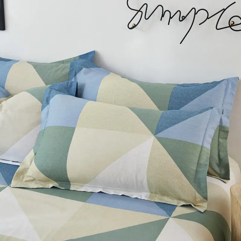 Полный комплект постельного белья цвета хаки синий Комплект постельное белье с