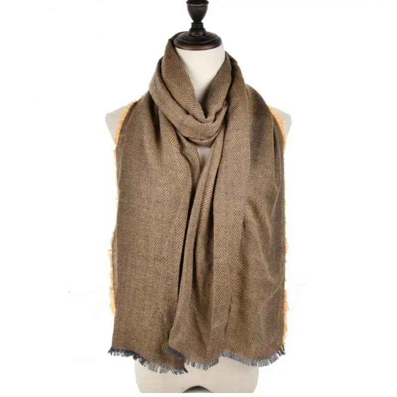 

Кашемировый зимний теплый женский шарф, толстые платки с геометрическим рисунком, шали и палантины, двусторонние шарфы для женщин, высокое ...