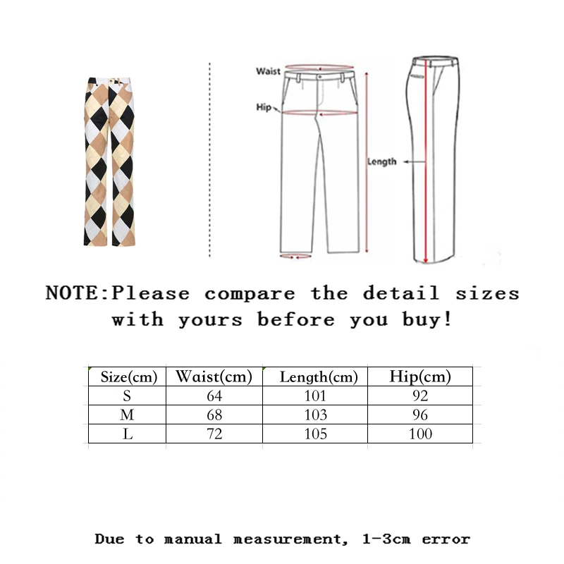 

Vangull Plaid Contrast Printing Pants Women 2021 Spring Autumn High Waist Straight Long Pants Ins Casual Fashion Female Trousers
