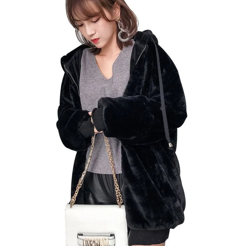 Плюс бархатные толстые толстовки свитер Женская Осень Зима свободное плюшевое