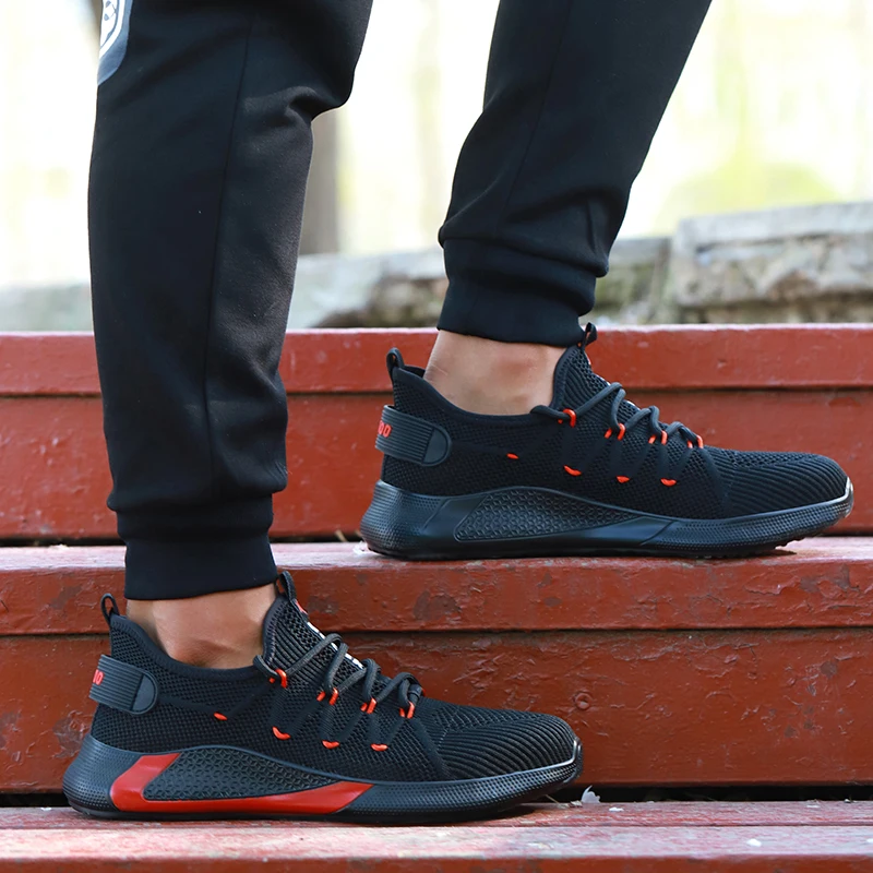 Защитная обувь дышащая безопасная мужская легкая со стальным носком