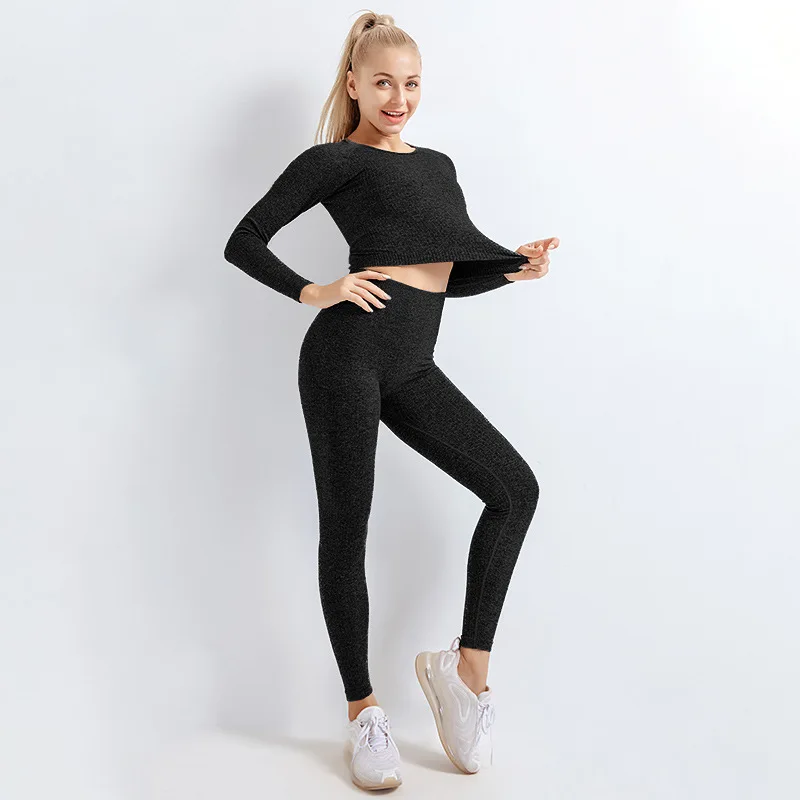 

Seamless Yoga Sets Women Tracksuit booty fitness suit Sports Bra+Top+Leggings high waisted pants sets Workout Clothes Sportswear