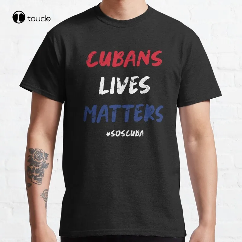 

Классическая хлопковая футболка с надписью «New Cubans Lives Things»