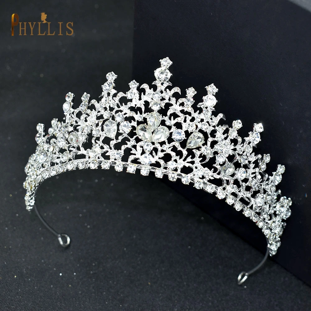 Женский свадебный головной убор A110 золотистый с кристаллами Корона невесты