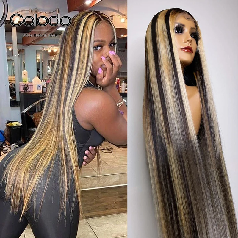 

Парик Из Коричневой светлой ткани с изображением пианино, парик из человеческих волос, прямой женский парик с эффектом омбре