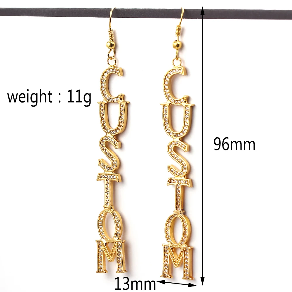 При индивидуальном заказе вертикальные сережки имя серьги уникальным ювелирным