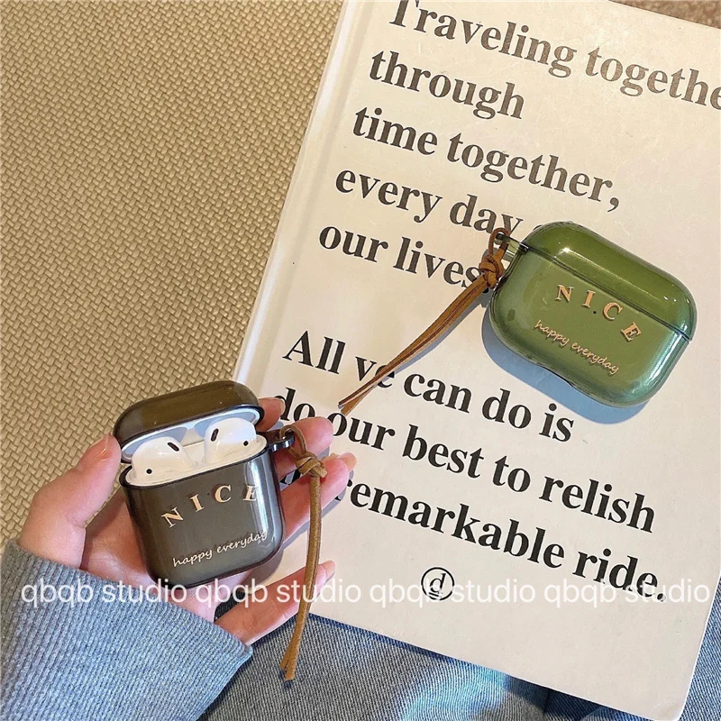 

Simple Clear Painted Letter Nice Couple Soft For Airpods Cases Cover For Airpods Pro 3 2 1 Earphone Headphone Case Protective