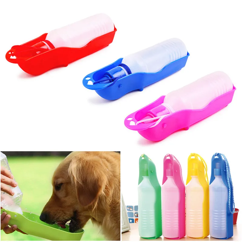 

250/500ml Dog Water Bottle Bowls And Drinkers Plastic Portable Water Bottle Pets Outdoor Travel Pet Drinking Water Feeder