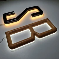 creative led signage warm light acrylic bamboo led letters door numbers durable reception wall art office storefront caf%c3%a9