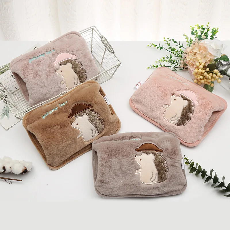 random 1pc bag Зимние грелки для рук с мультяшным маленьким ежиком, электрическая грелка, милый котенок, теплая водная грелка, грелка, мешок с сокровищами, hz-378 - Цвет: random 1pc bag