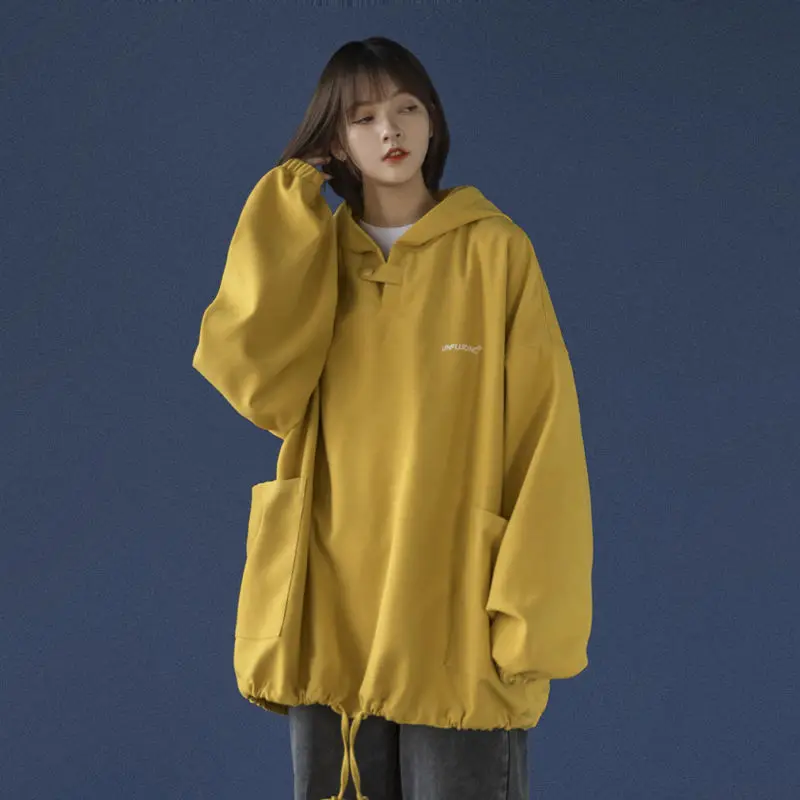 

Oversized sweatshirt ladies spring and autumn Harajuku style hoodie loose BF Korean salt fried street jacket 2021 new pullover