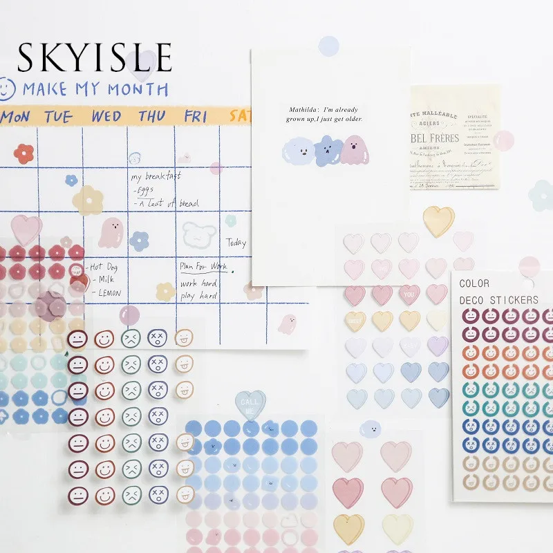 

SKYISLE 3pcs Summer Day Waterproof Stickers Decals Creative Bullet Journal Planner Graffiti Scrapbooking Deco Stickers School