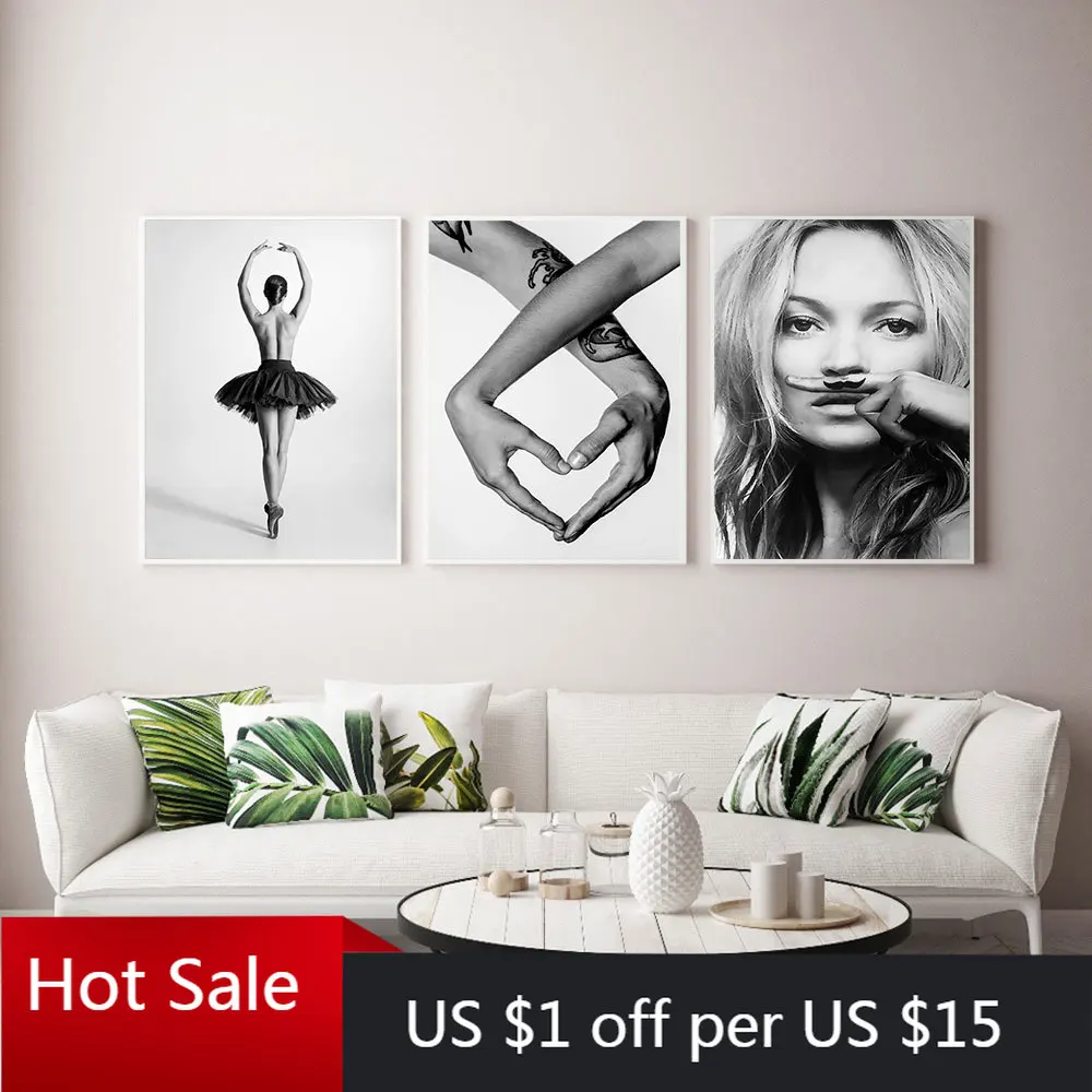 Абстрактная современная модная Картина на холсте с духами черные и белые принты