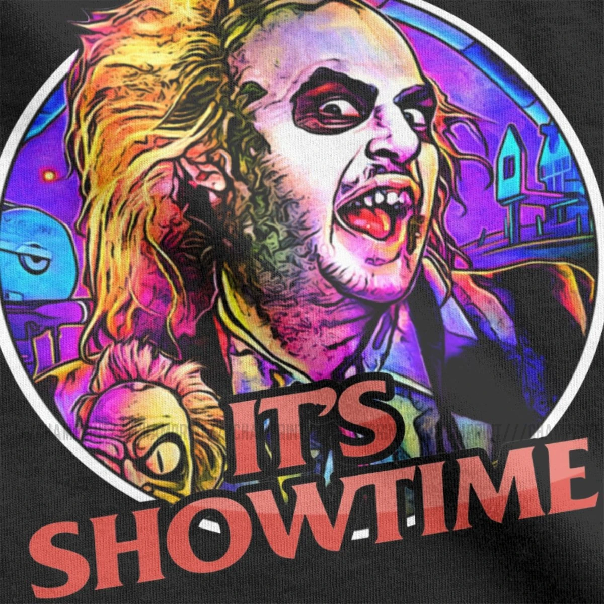 Мужская футболка с коротким рукавом It's ShowtIme Beetlejuice забавные хлопковые футболки