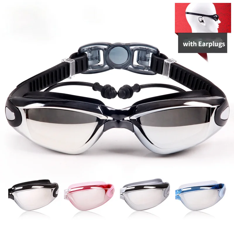 

Sports Swimming Goggles Earplugs Waterproof and Anti-fog HD Myopia Adult Swim Goggles