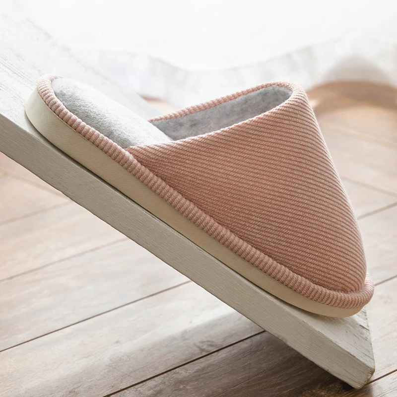 Winter Slippers Home Solid Women Fur Slippers Warm Flock Plush Bedroom Ladies Flat Shoes Slides Couples House Furry Slippers