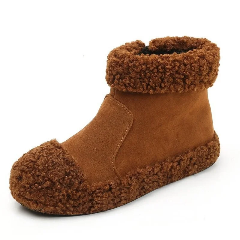 

Winter All-match Casual Fashion New Short Boots Female Round Toe Retro British Style Student Thick-soled Female Ankle Boots