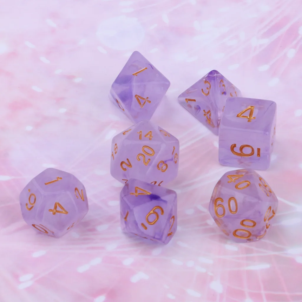 Акриловые многогранные кости с драгоценными камнями для подземелья и драконов