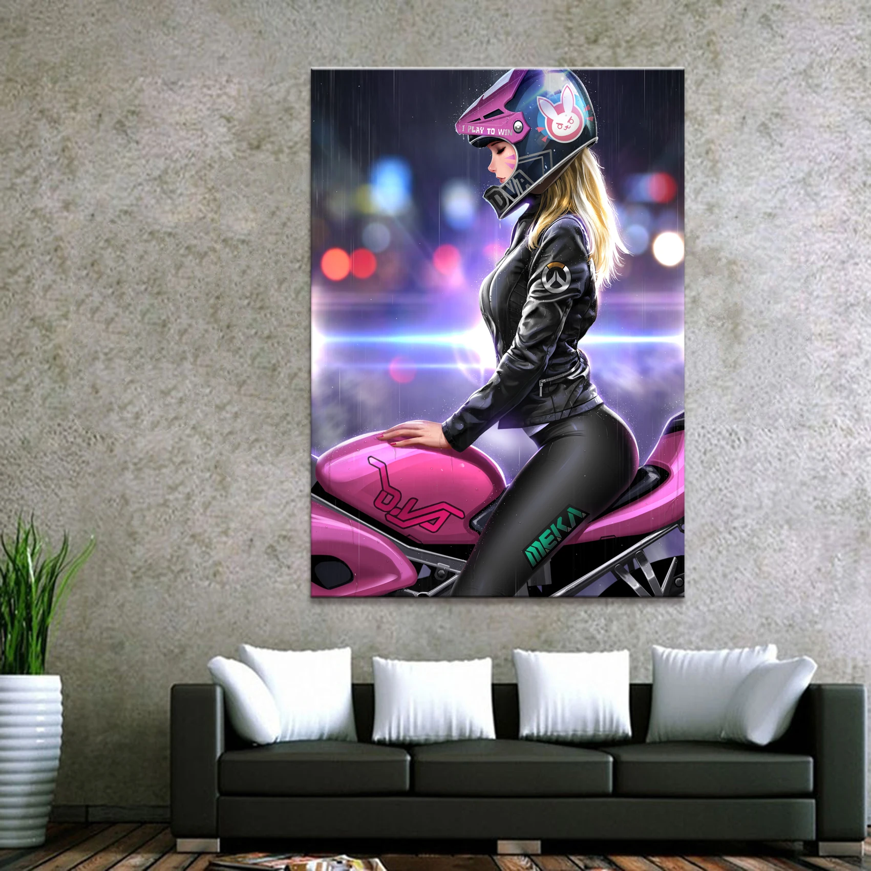Home Decor Modular Canvas Picture 1 Piece Sexy D.Va Game Painting Poster Wall For Home Canvas Painting Wholesale obrazy plakat
